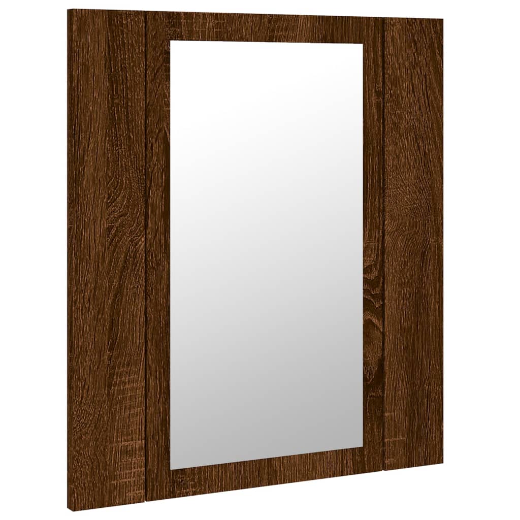Speilskap Med Led Brun Eik 40X12X45 Cm Konstruert Tre