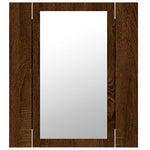 Speilskap Med Led Brun Eik 40X12X45 Cm Konstruert Tre