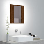 Speilskap Med Led Brun Eik 40X12X45 Cm Konstruert Tre