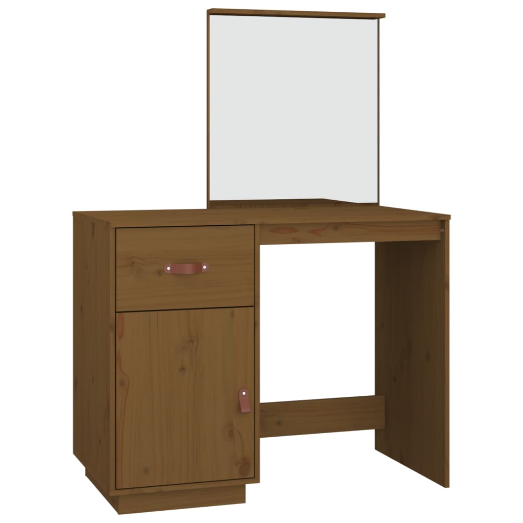Sminkebord Honningbrun 95X50X134 Cm Heltre Furu