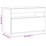 Nattbord Med Led Grå Sonoma 60X35X40 Cm