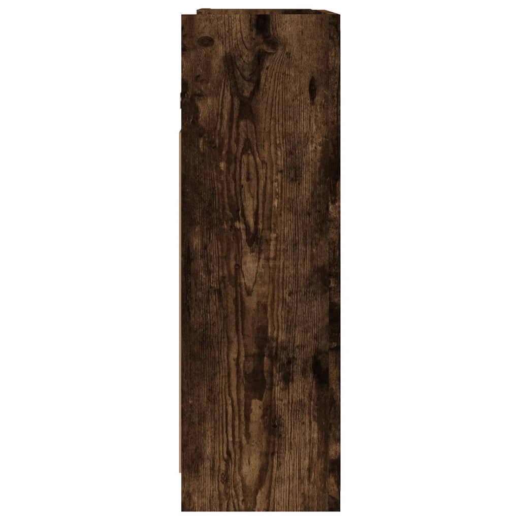 Baderomsskap Med Speil Røkt Eik 62,5X20,5X64Cm Konstruert Tre