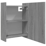 Baderomsskap Med Speil Grå Sonoma 62,5X20,5X64Cm Konstruert Tre