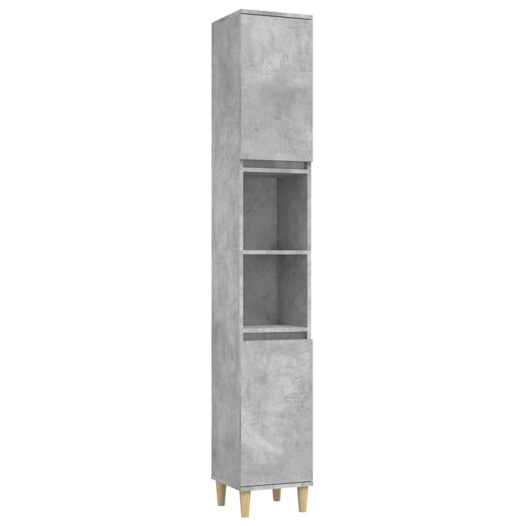Baderomsskap Betonggrå 30X30X190 Cm Konstruert Tre