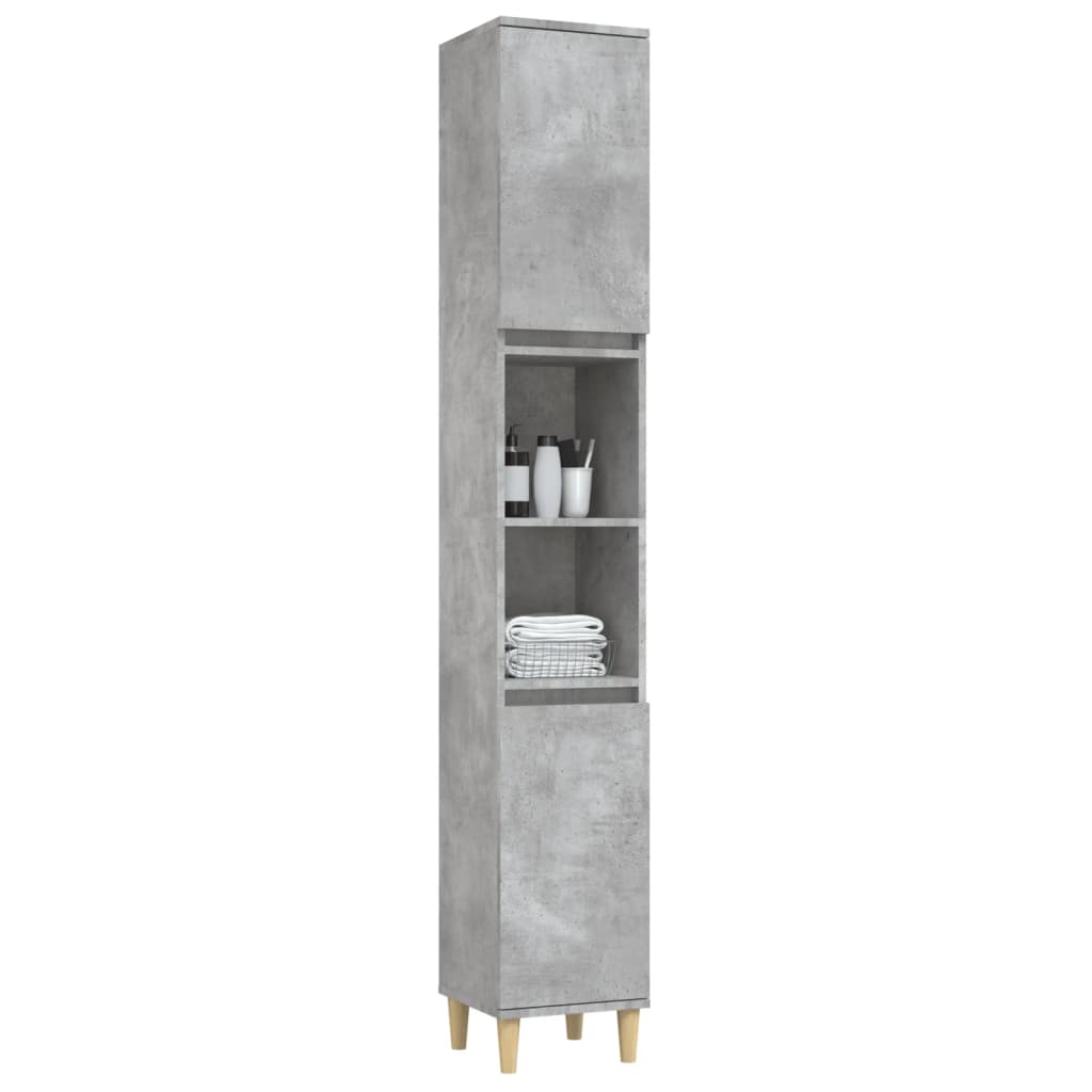 Baderomsskap Betonggrå 30X30X190 Cm Konstruert Tre