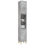 Baderomsskap Betonggrå 30X30X190 Cm Konstruert Tre