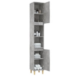 Baderomsskap Betonggrå 30X30X190 Cm Konstruert Tre