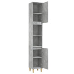 Baderomsskap Betonggrå 30X30X190 Cm Konstruert Tre