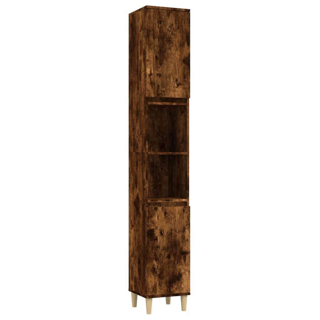 Baderomsskap Røkt Eik 30X30X190 Cm Konstruert Tre