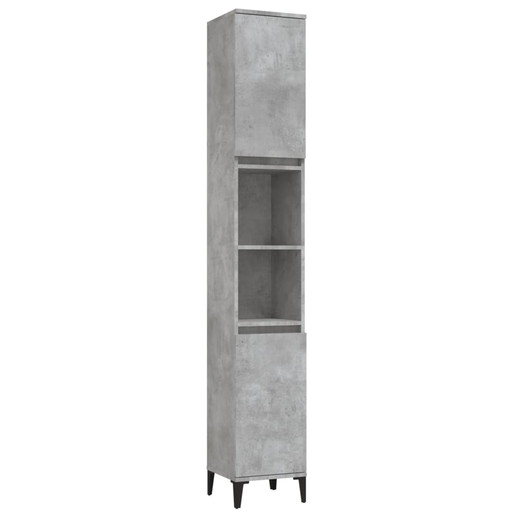 Baderomsskap Betonggrå 30X30X190 Cm Konstruert Tre