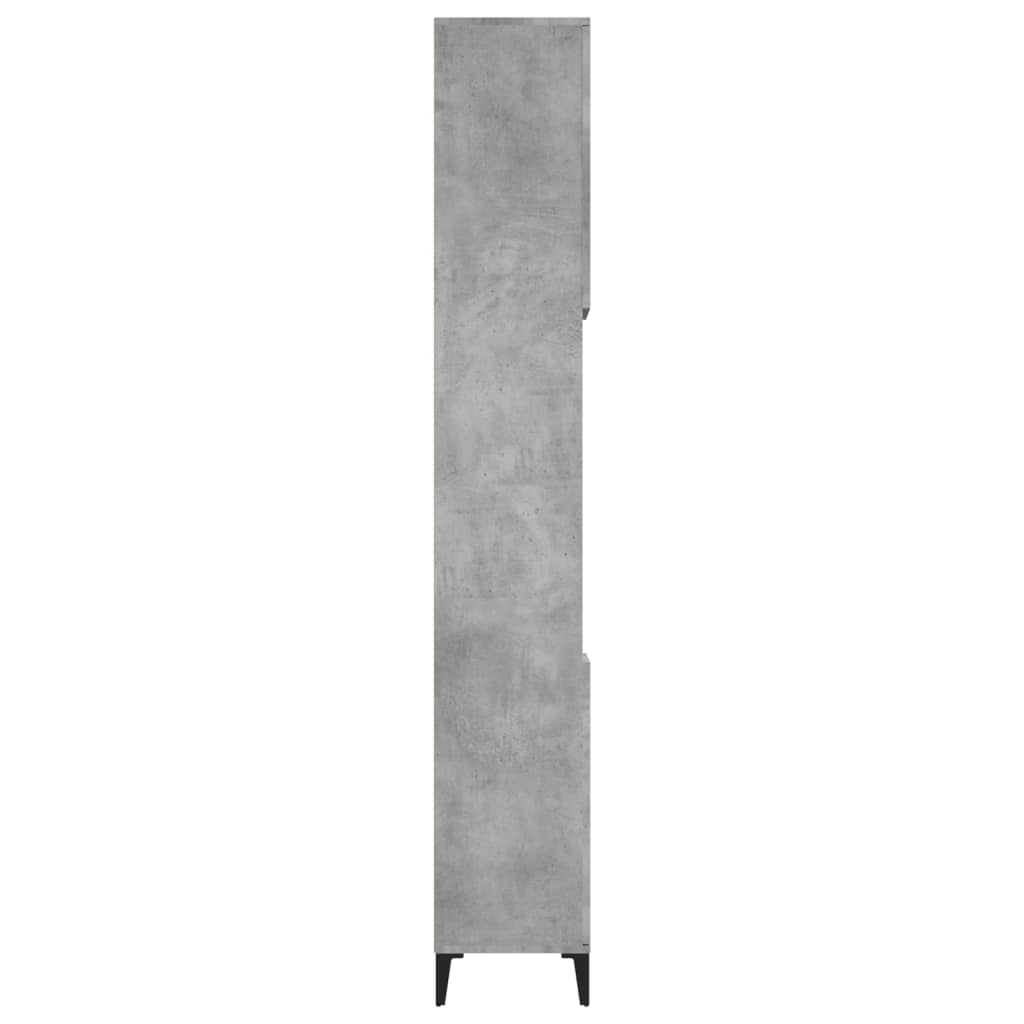 Baderomsskap Betonggrå 30X30X190 Cm Konstruert Tre