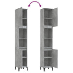 Baderomsskap Betonggrå 30X30X190 Cm Konstruert Tre