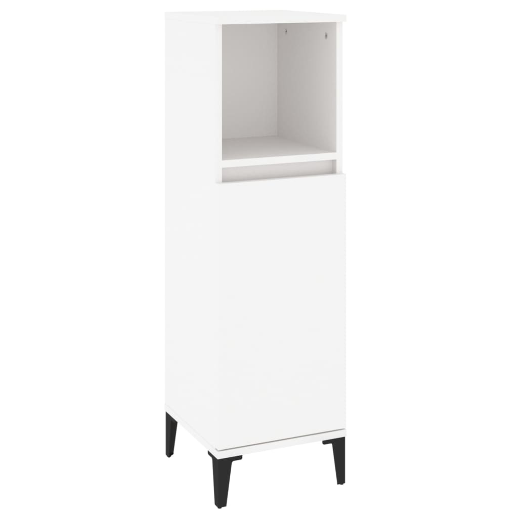 Baderomsskap Hvit 30X30X100 Cm Konstruert Tre