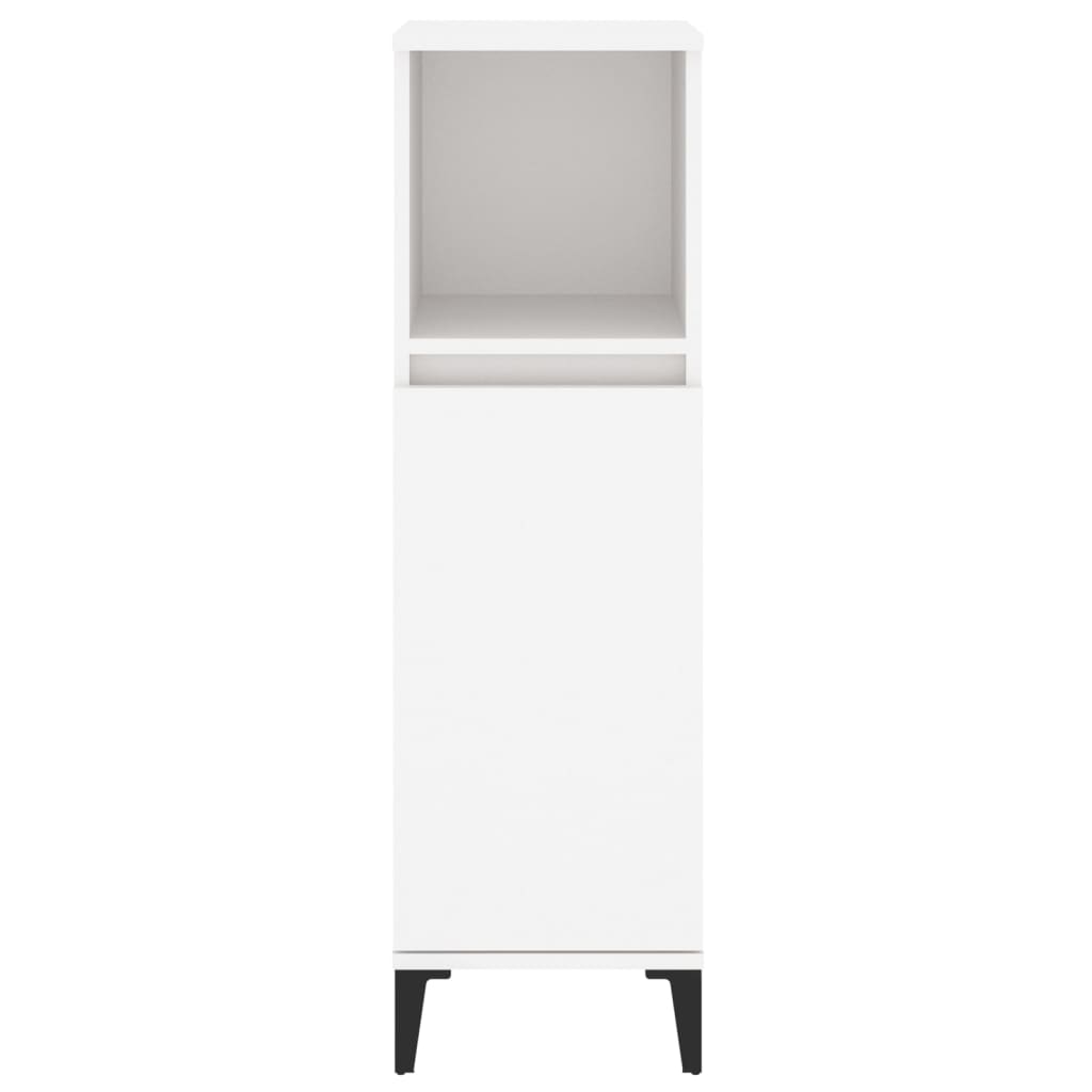 Baderomsskap Hvit 30X30X100 Cm Konstruert Tre