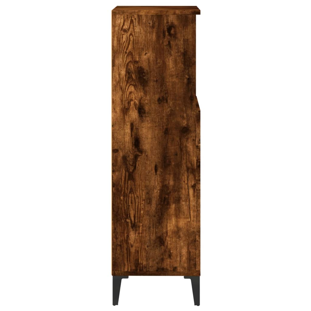 Baderomsskap Røkt Eik 30X30X100 Cm Konstruert Tre