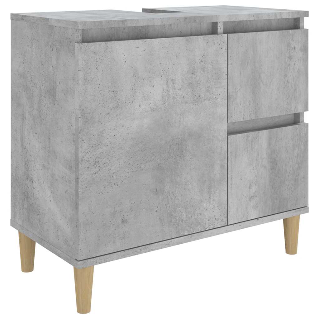 Baderomsskap Betonggrå 65X33X60 Cm Konstruert Tre