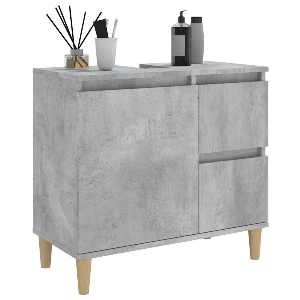 Baderomsskap Betonggrå 65X33X60 Cm Konstruert Tre