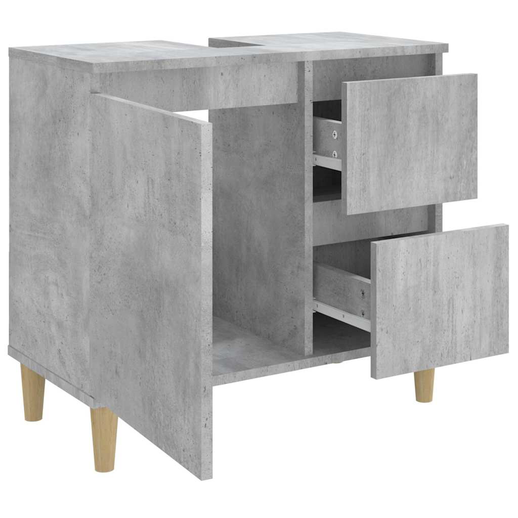 Baderomsskap Betonggrå 65X33X60 Cm Konstruert Tre