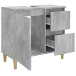 Baderomsskap Betonggrå 65X33X60 Cm Konstruert Tre