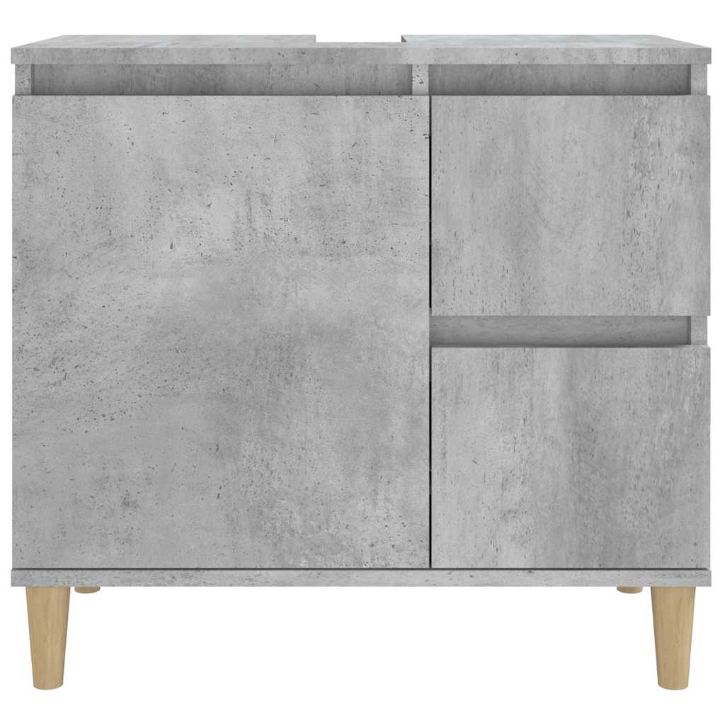 Baderomsskap Betonggrå 65X33X60 Cm Konstruert Tre