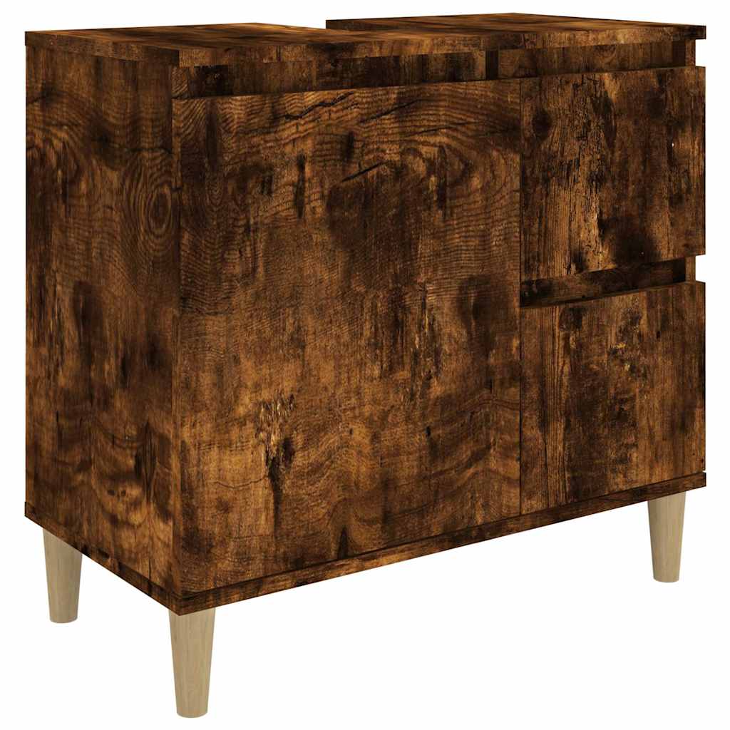 Baderomsskap Røkt Eik 65X33X60 Cm Konstruert Tre