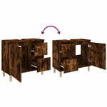 Baderomsskap Røkt Eik 65X33X60 Cm Konstruert Tre