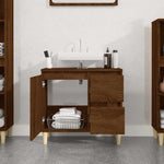Baderomsskap Brun Eik 65X33X60 Cm Konstruert Tre