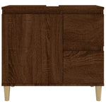 Baderomsskap Brun Eik 65X33X60 Cm Konstruert Tre