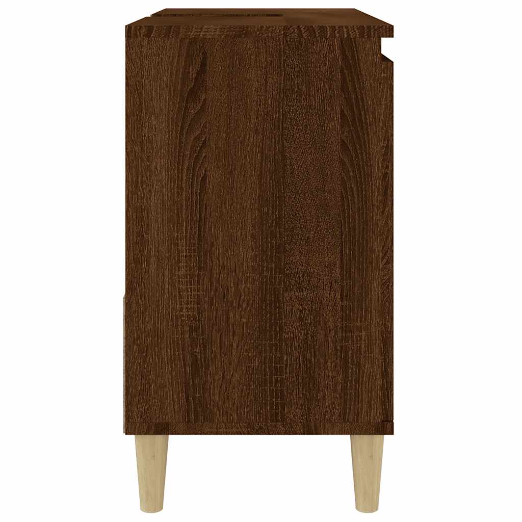 Baderomsskap Brun Eik 65X33X60 Cm Konstruert Tre