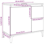Baderomsskap Brun Eik 65X33X60 Cm Konstruert Tre