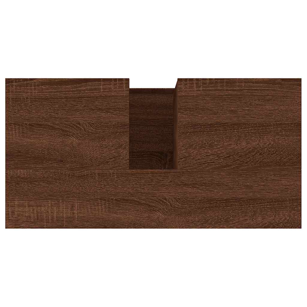 Baderomsskap Brun Eik 65X33X60 Cm Konstruert Tre