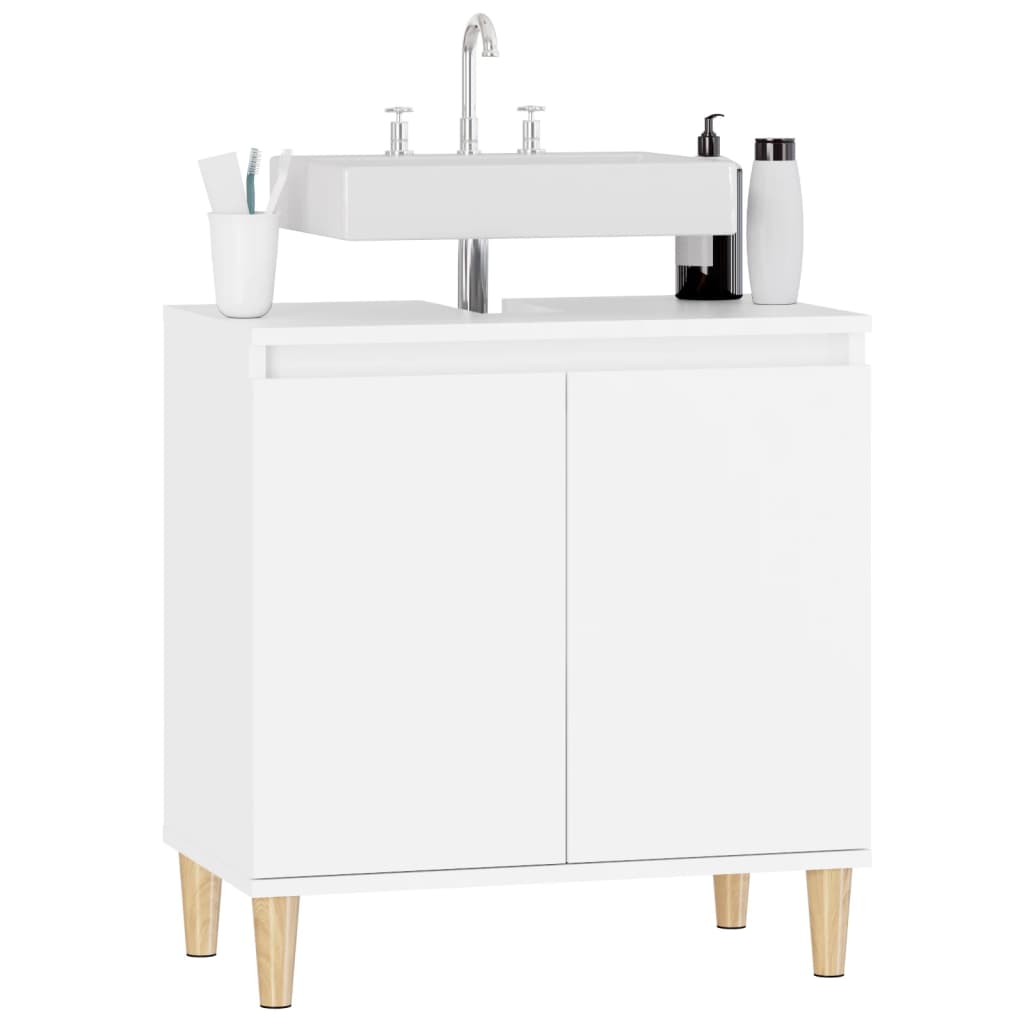 Servantskap Hvit 58X33X60 Cm Konstruert Tre