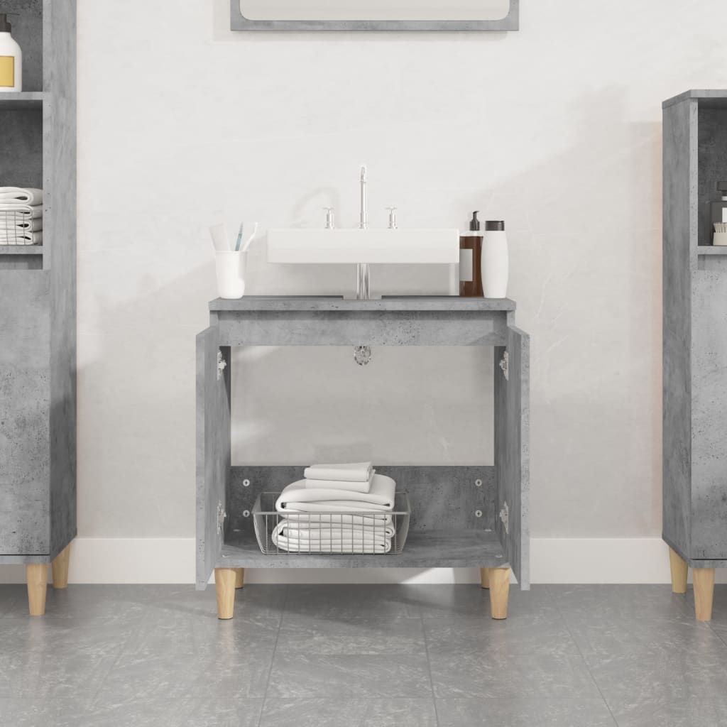 Servantskap Betonggrå 58X33X60 Cm Konstruert Tre