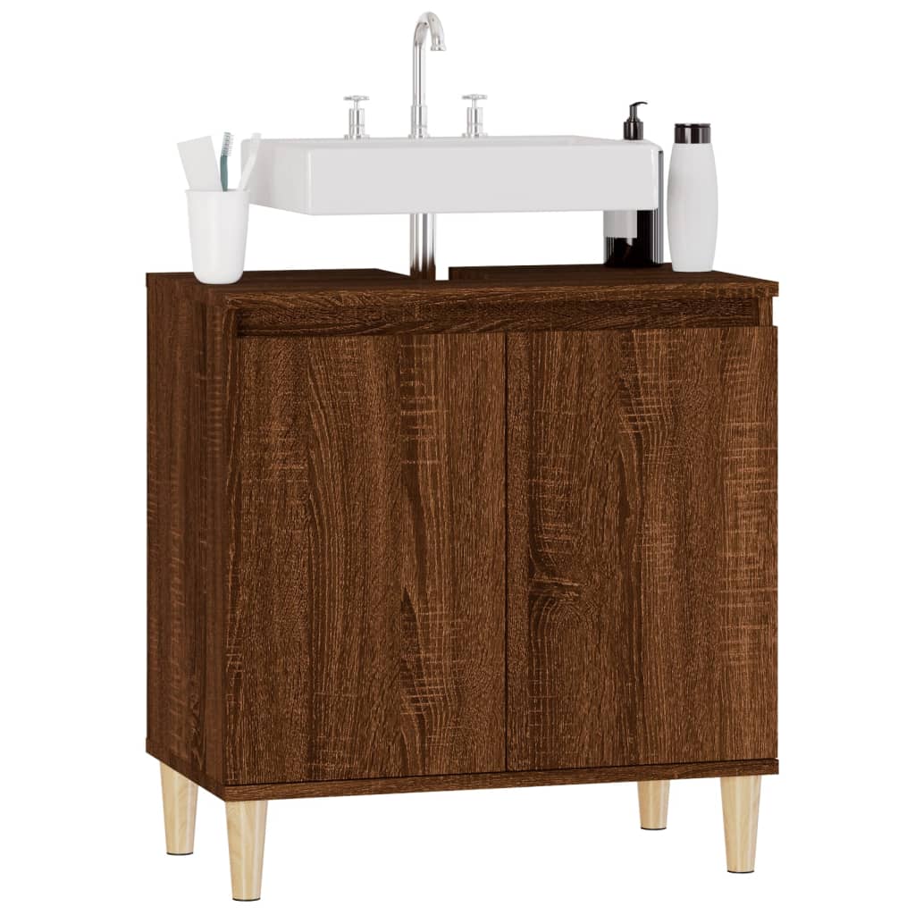 Servantskap Brun Eik 58X33X60 Cm Konstruert Tre