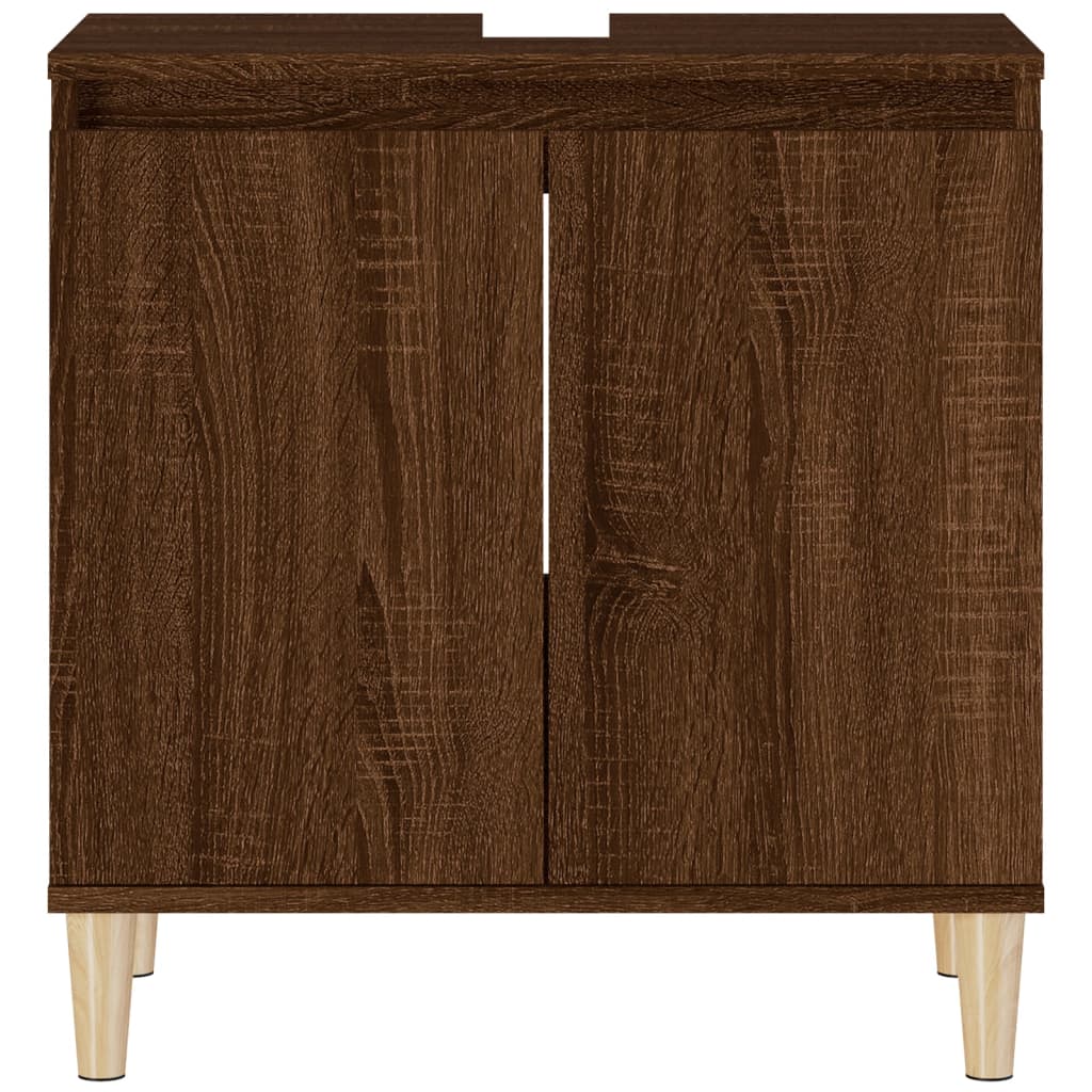 Servantskap Brun Eik 58X33X60 Cm Konstruert Tre