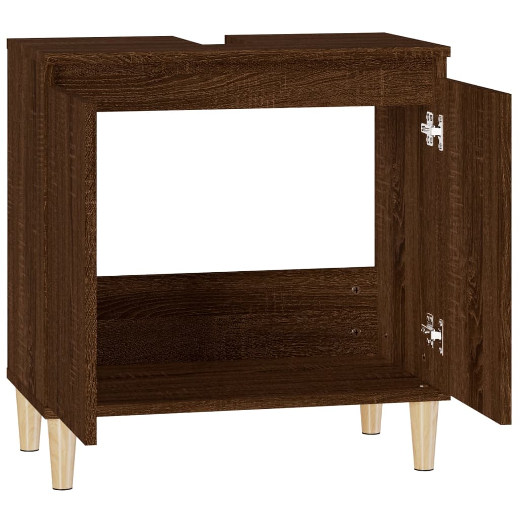 Servantskap Brun Eik 58X33X60 Cm Konstruert Tre