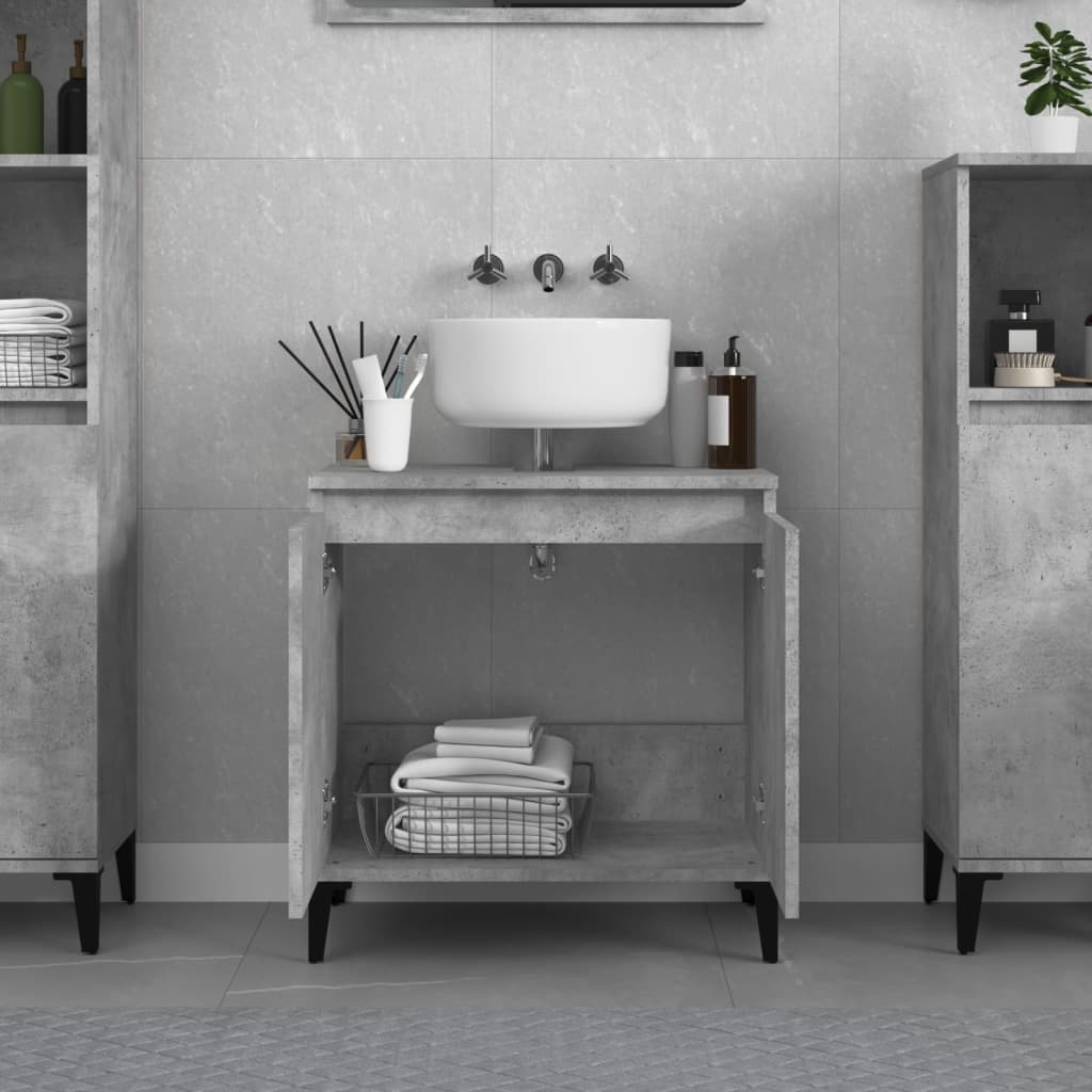 Servantskap Betonggrå 58X33X60 Cm Konstruert Tre
