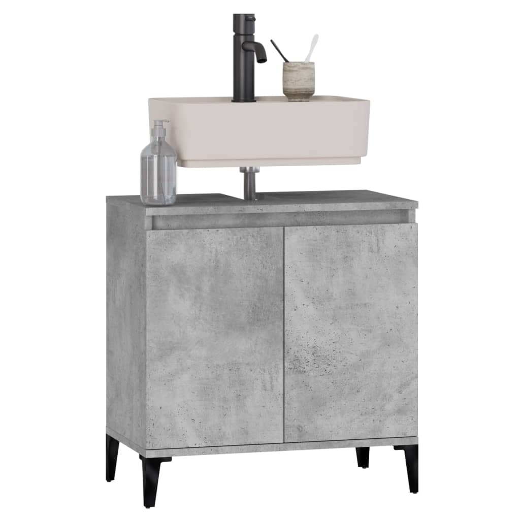 Servantskap Betonggrå 58X33X60 Cm Konstruert Tre