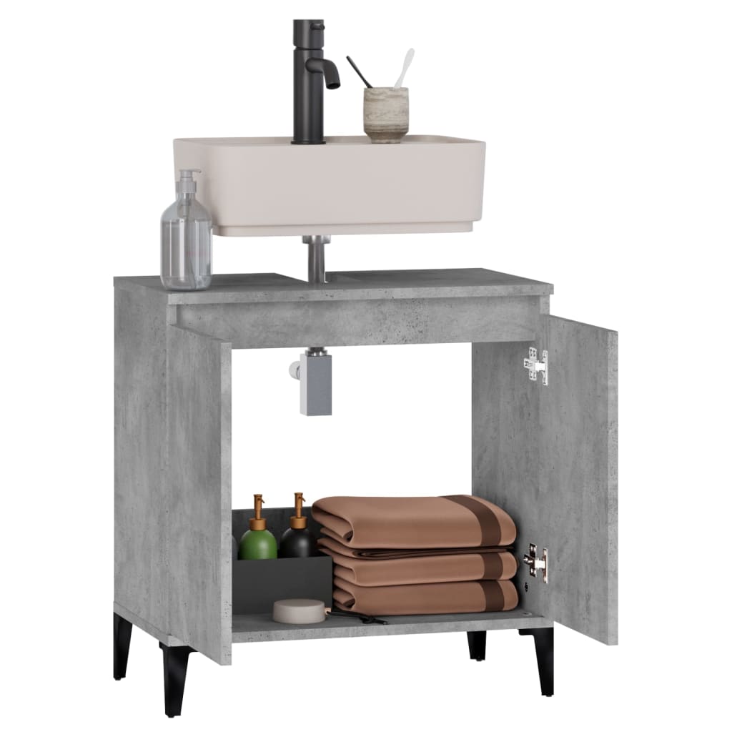Servantskap Betonggrå 58X33X60 Cm Konstruert Tre