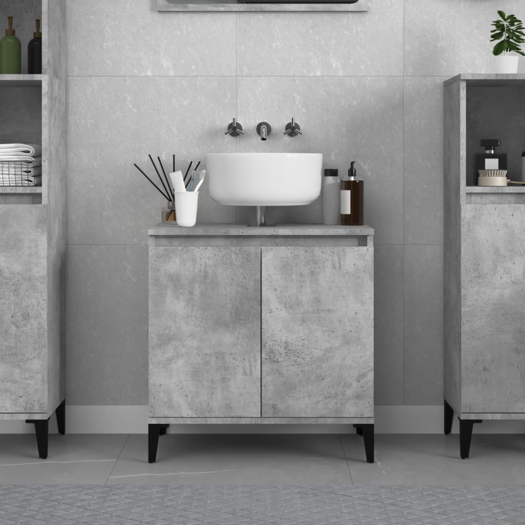 Servantskap Betonggrå 58X33X60 Cm Konstruert Tre