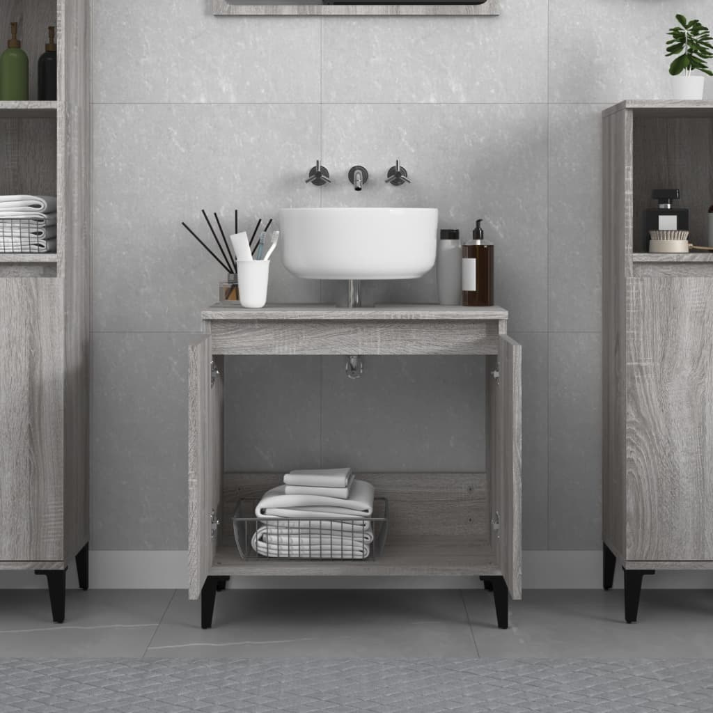 Servantskap Grå Sonoma 58X33X60 Cm Konstruert Tre