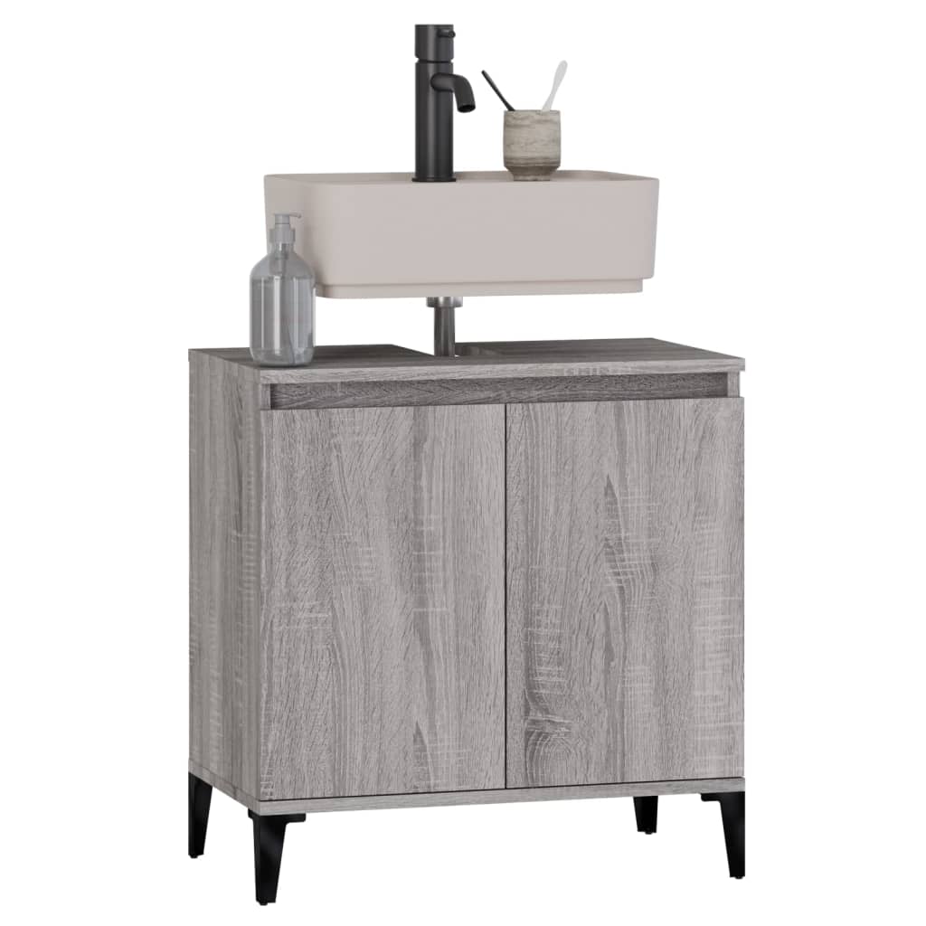Servantskap Grå Sonoma 58X33X60 Cm Konstruert Tre