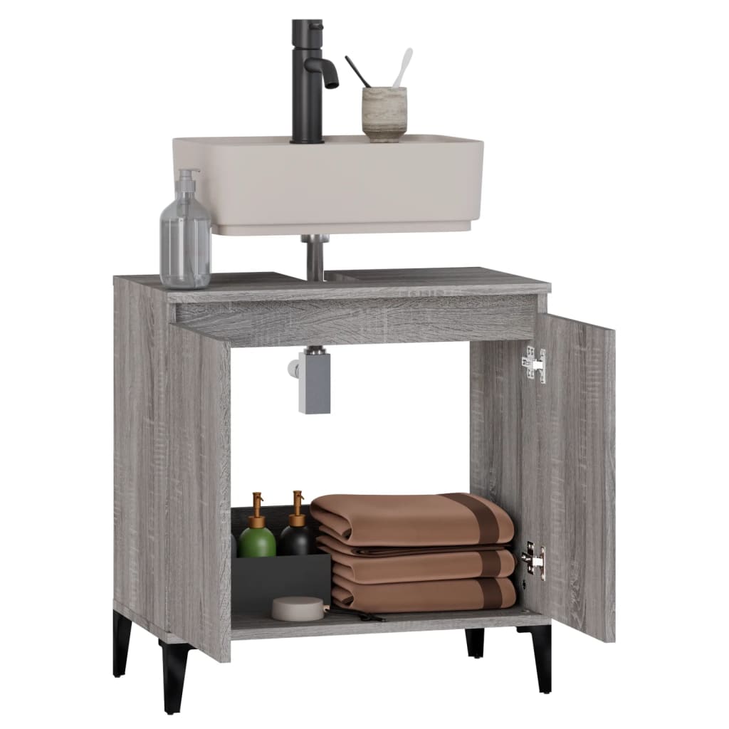 Servantskap Grå Sonoma 58X33X60 Cm Konstruert Tre