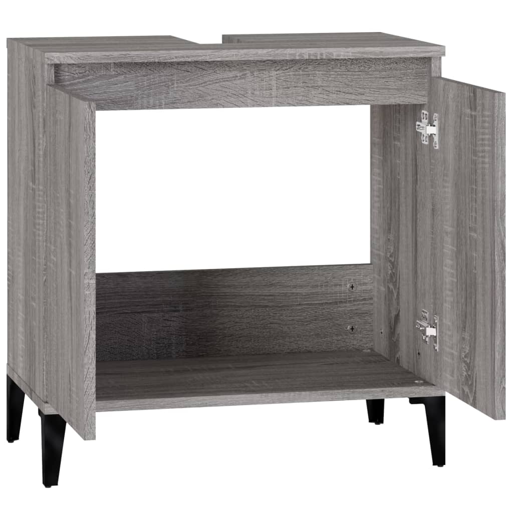 Servantskap Grå Sonoma 58X33X60 Cm Konstruert Tre