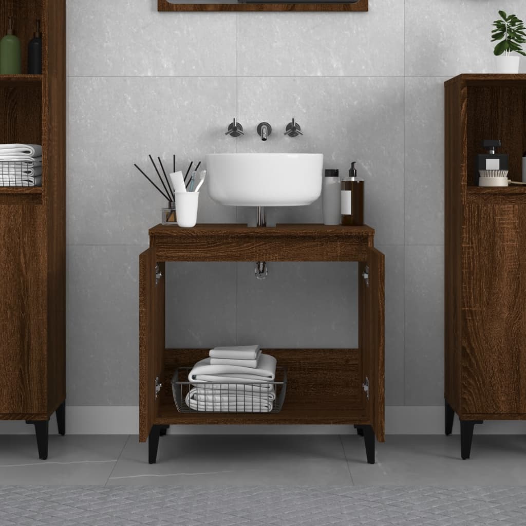 Servantskap Brun Eik 58X33X60 Cm Konstruert Tre