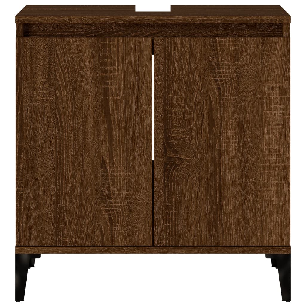 Servantskap Brun Eik 58X33X60 Cm Konstruert Tre