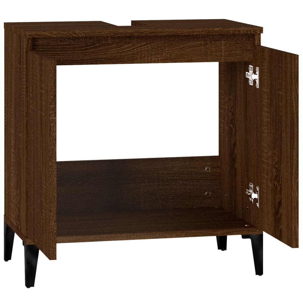 Servantskap Brun Eik 58X33X60 Cm Konstruert Tre