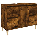 Servantskap Røkt Eik 80X33X60 Cm Konstruert Tre