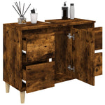 Servantskap Røkt Eik 80X33X60 Cm Konstruert Tre