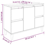 Servantskap Røkt Eik 80X33X60 Cm Konstruert Tre